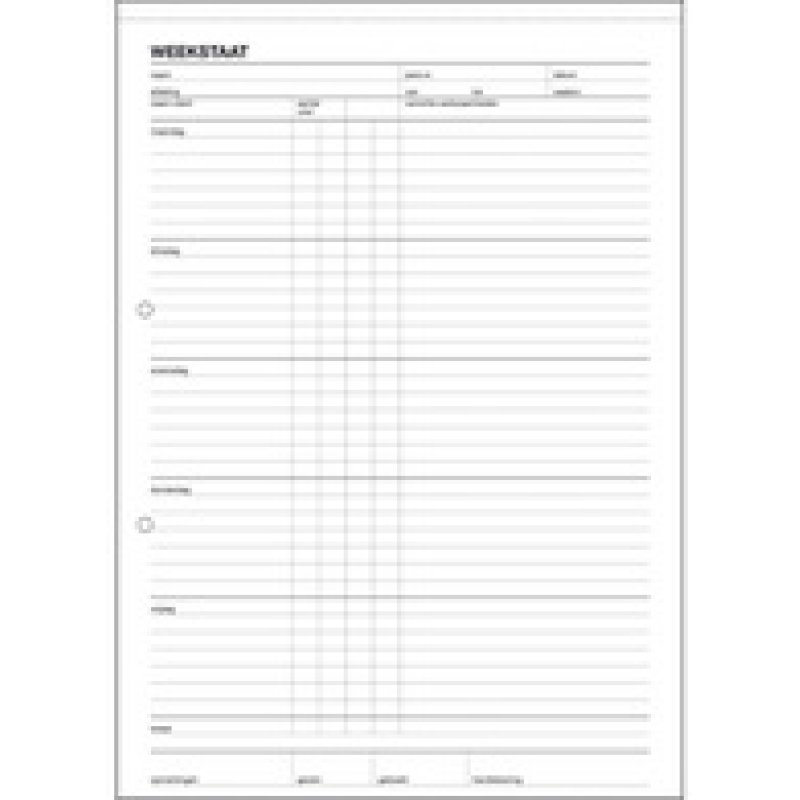 Expres Weekstaat, blok met 50 vel, formaat: A4 staand