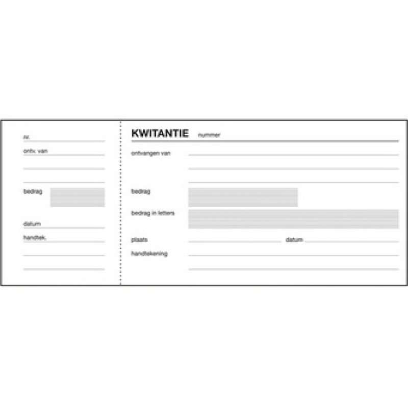 Expres Kwitantieboek, 205 x 84 mm, 100 vel