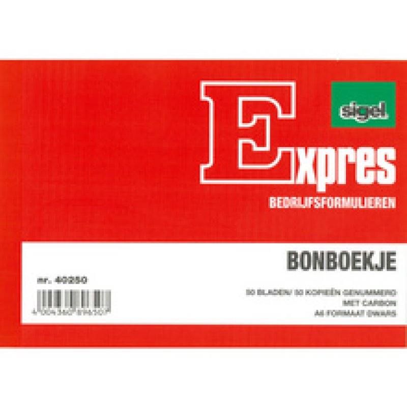Expres Bonboekje, met carbon, A6 liggend, 2 x 50 vel