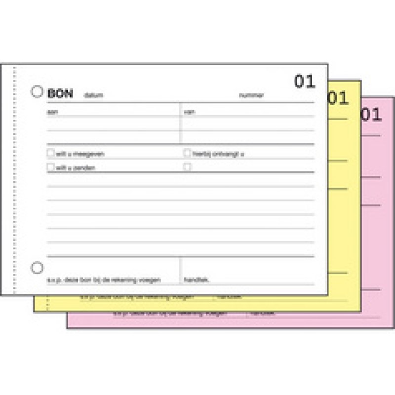 Expres Bonboekje, met carbon, A6 liggend, 3 x 50 vel