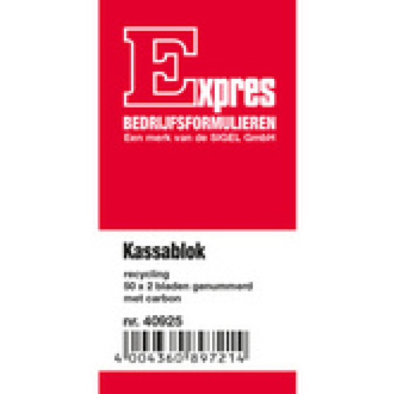 Expres Kassablok wit, met carbon, 100 x 158 mm, 2 x 50 vet