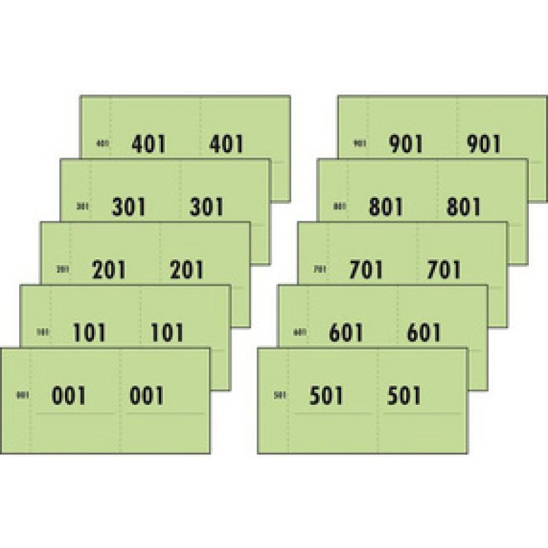 Expres Nummerblok 1-1000, 105 x 53 mm, groen