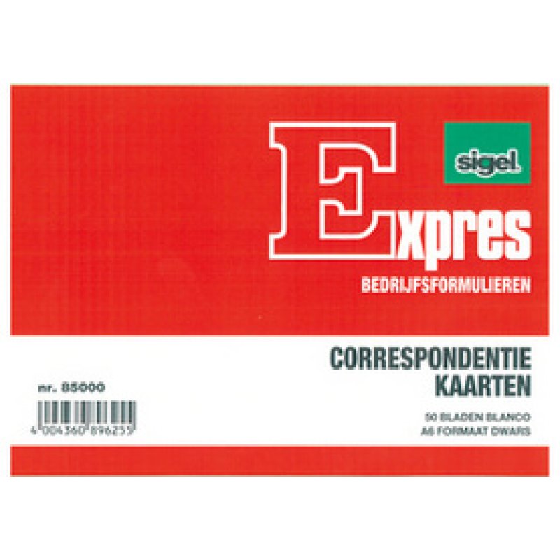 Expres Correspondentiekaart, 200 grams, A6 liggend, weiß