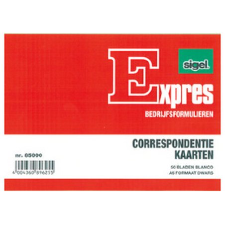 Expres Correspondentiekaart, 200 grams, A6 liggend, weiß
