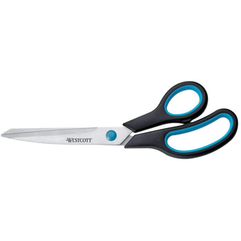 WESTCOTT Ciseaux Easy Grip, longueur: 175 mm, bleu/noir
