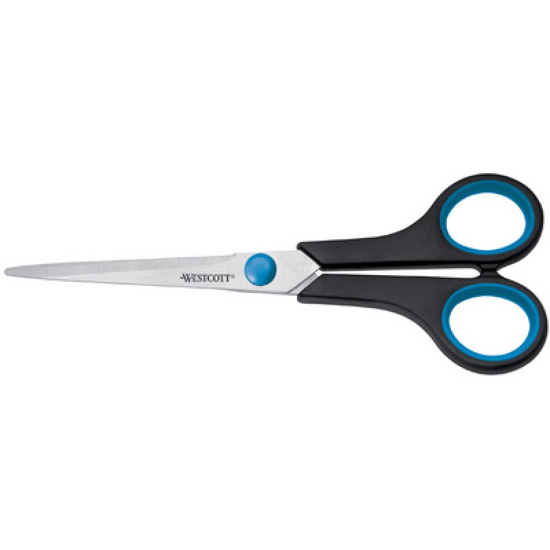 WESTCOTT Ciseaux Easy Grip, longueur: 247 mm, bleu/noir