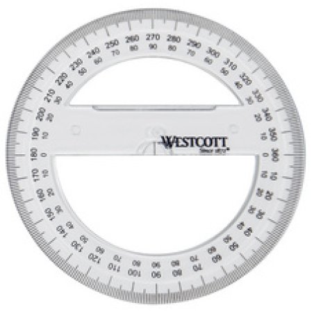 WESTCOTT Rapporteur circulaire 360 degrés, 100 mm