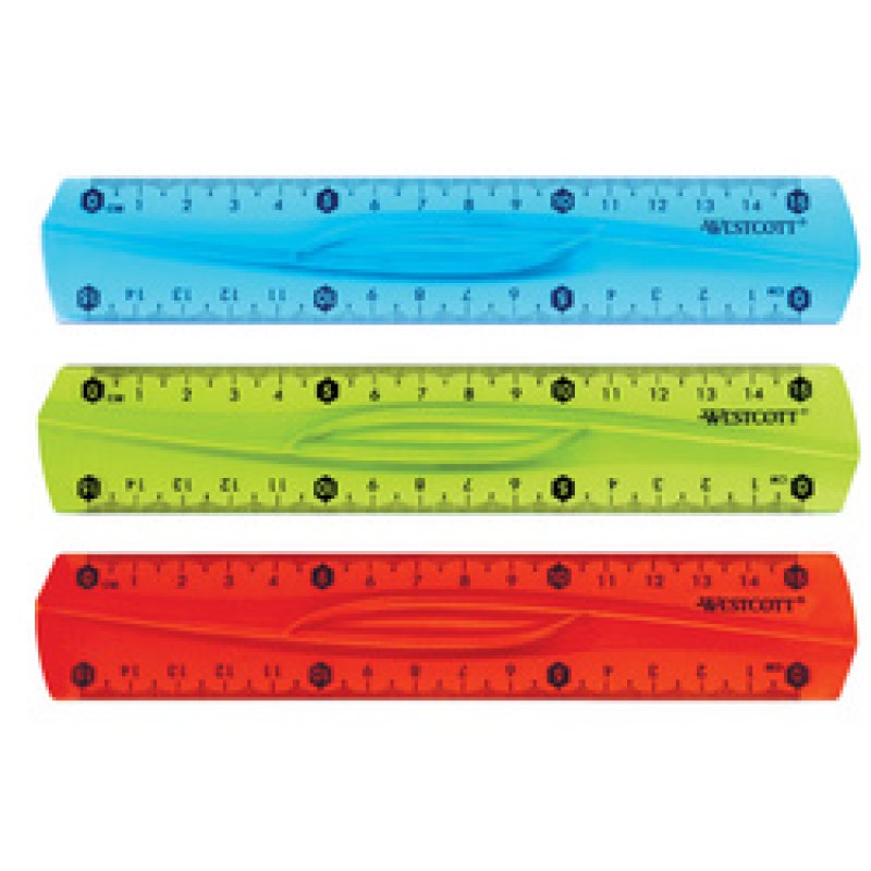 WESTCOTT Règle plate, plastique, longueur: 300 mm, souple
