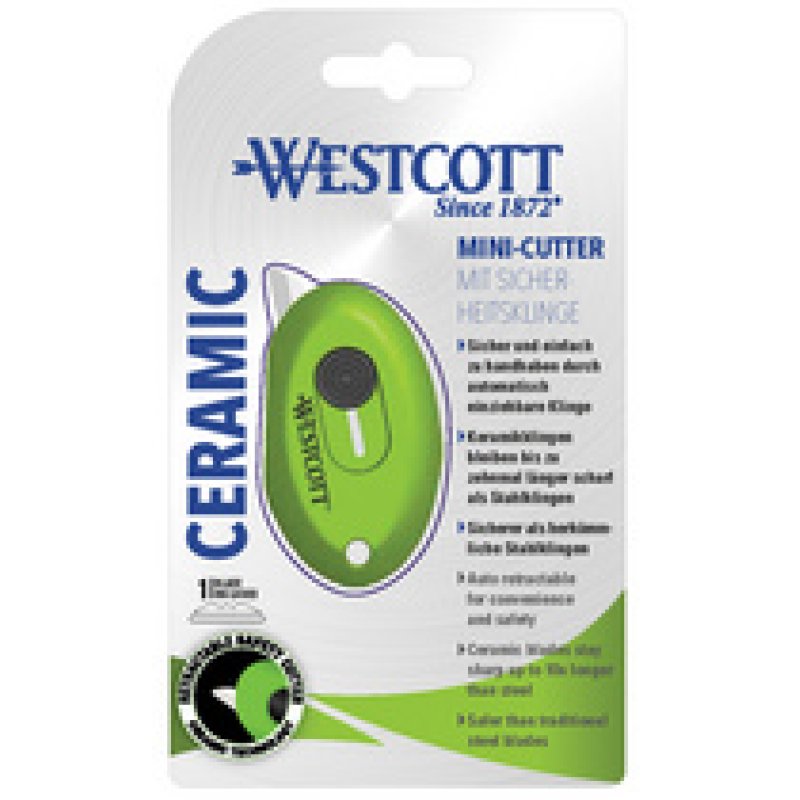 WESTCOTT Mini-cutter céramique, lame: 31 mm, vert