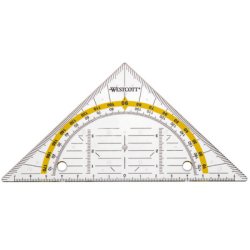 WESTCOTT Equerre géométrique avec perforations pour classeur