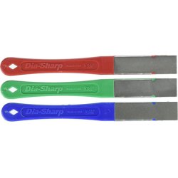 DMT Kit de limes plates diamant Dia-Sharp, kit de 3