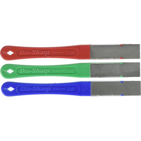 DMT Kit de limes plates diamant Dia-Sharp, kit de 3