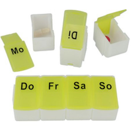 FIRST AID ONLY Pilulier semainier, plastique, blanc/vert