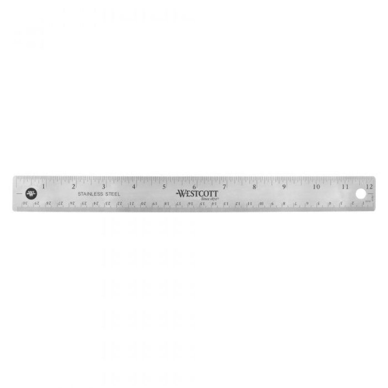 Westcott 10415 ruler Desk ruler 304.8 mm Stainless steel 1 pc(s)