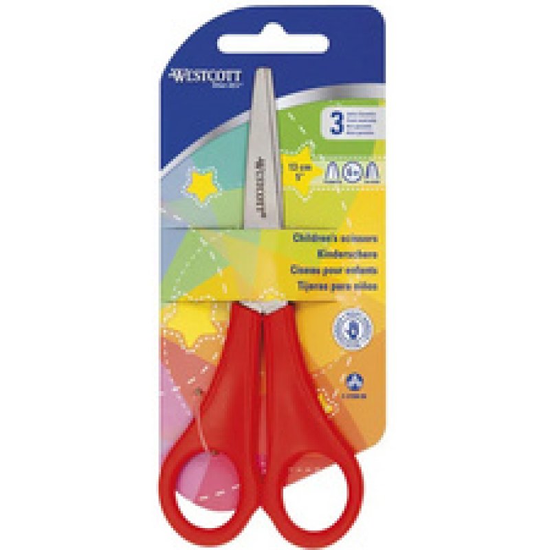 WESTCOTT Ciseaux de bricolage pour enfants, jaune/orange