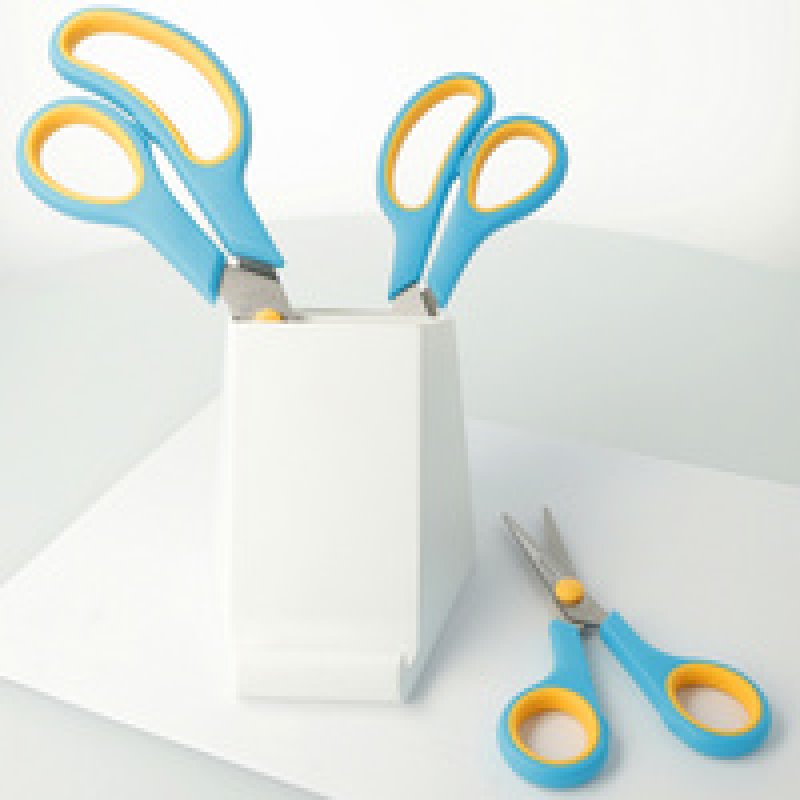 WESTCOTT Ciseaux Easy Grip, set de 3, cassis/jaune citron