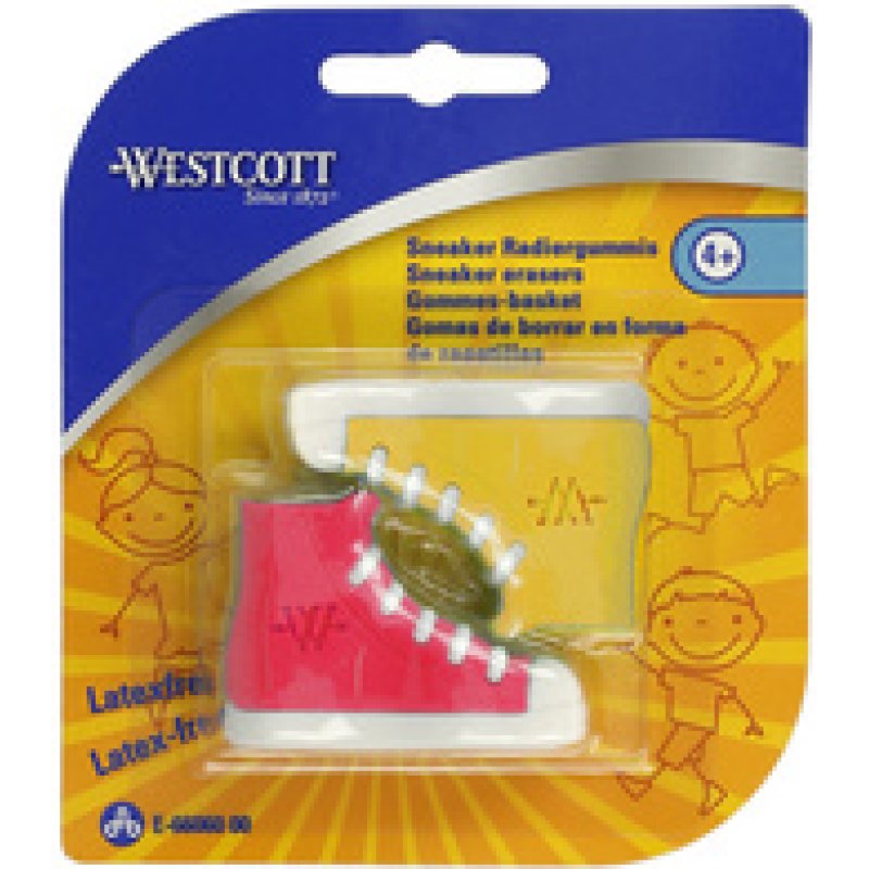 WESTCOTT Gomme en plastique Sneaker, blister de 2