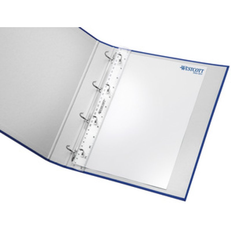 WESTCOTT Règle plate avec trous pour classeur, 300 mm