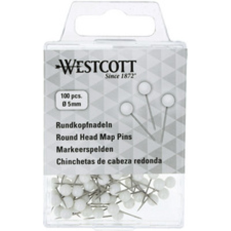 WESTCOTT Épingle à tête ronde, taille 5, blanc