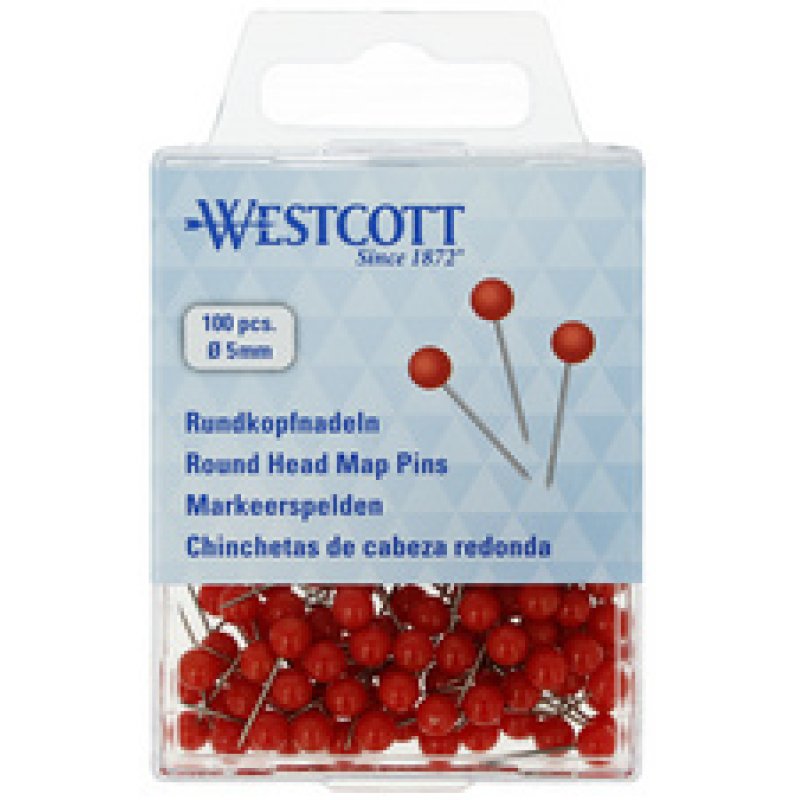 WESTCOTT Épingle à tête ronde, taille 5, blanc