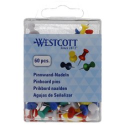 WESTCOTT Épingle pour tableau en liège, assorti, 60 pièces