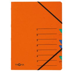 PAGNA trieur "EASY", A4, carton, 7 compartiments, orange