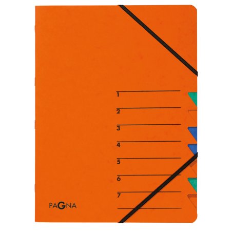 PAGNA trieur "EASY", A4, carton, 7 compartiments, orange
