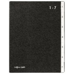 PAGNA trieur, format A4, 7 compartiments, 1 - 7, noir