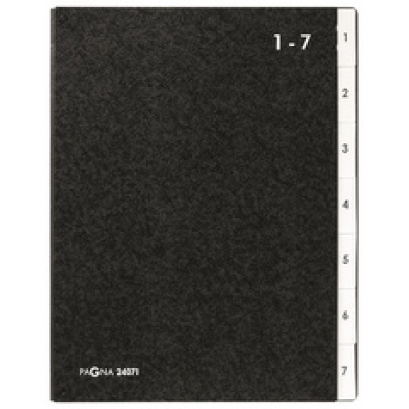 PAGNA trieur, format A4, 7 compartiments, 1 - 7, noir