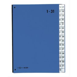 PAGNA Trieur Color, format A4, 1 - 31, 31 compartiments