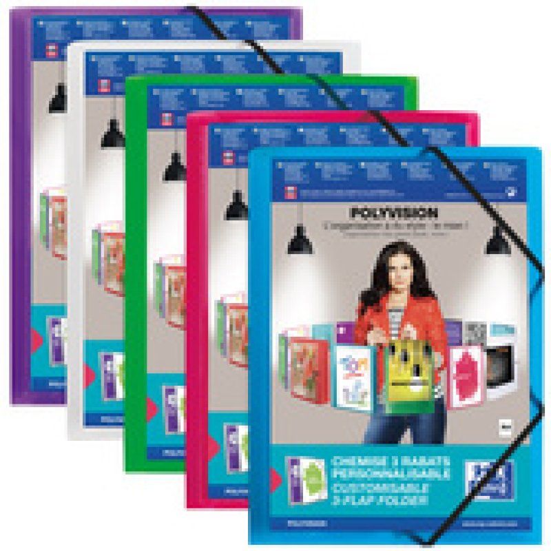 Oxford Chemise à élastique POLYVISION, A4, bleu