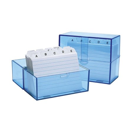 WEDO Boîte à fiches A7 paysage, bleu transparent
