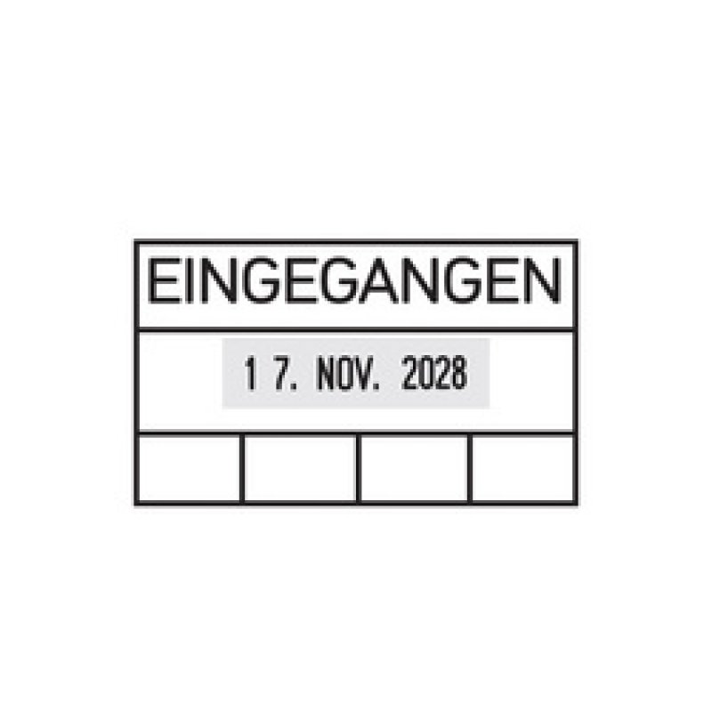 trodat Datumstempel 2910/L "EINGEGANGEN", mit Textplatte