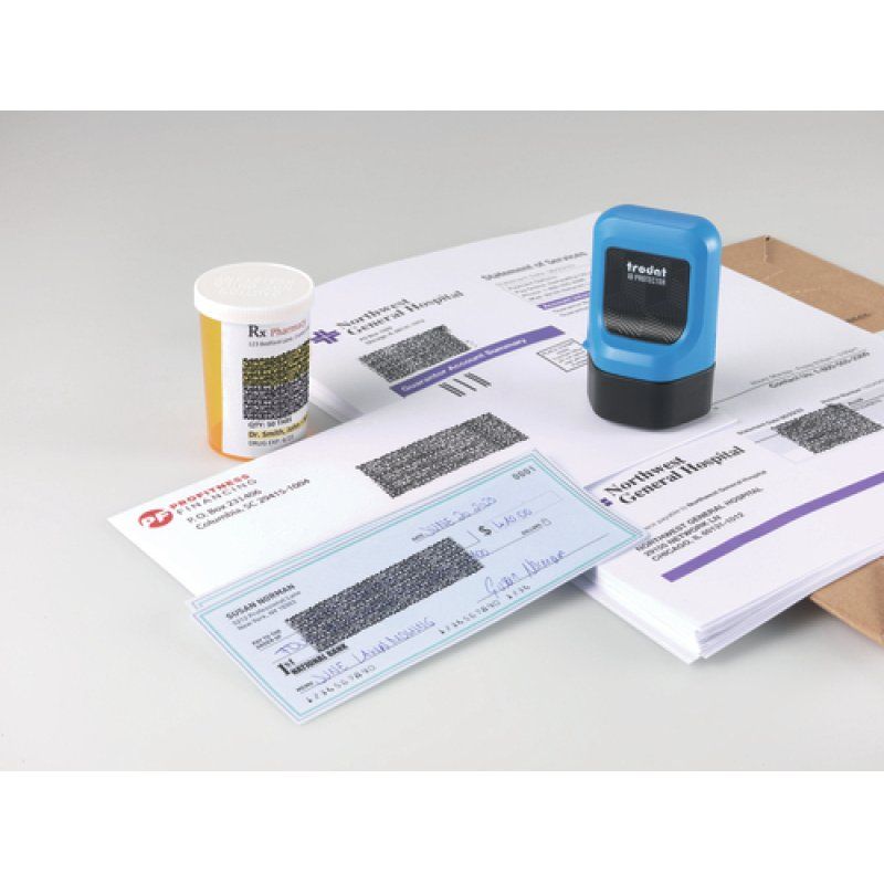 Trodat ID Protector Ink Roller, Sky-Blue, Black Pad, Eng Packaging Instruction Sheet En
