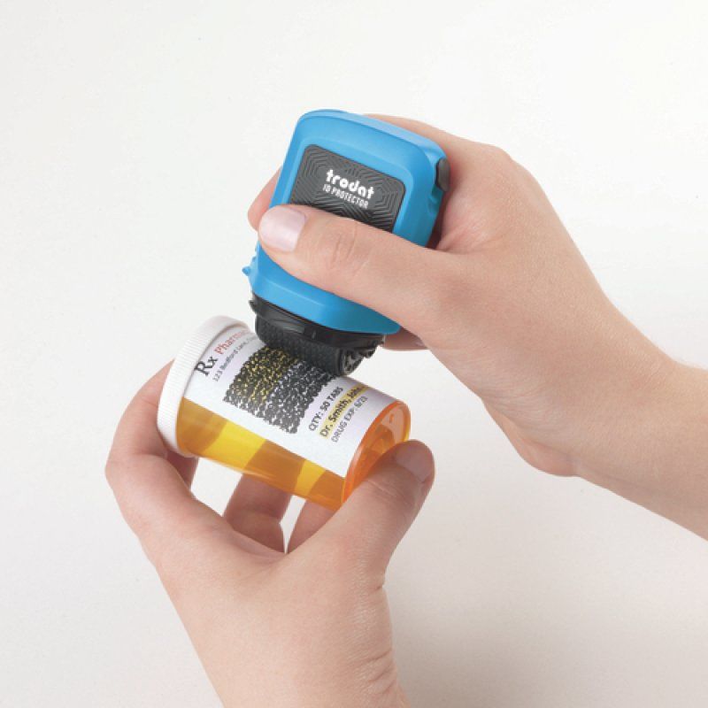 Trodat ID Protector Ink Roller, Sky-Blue, Black Pad, Eng Packaging Instruction Sheet En