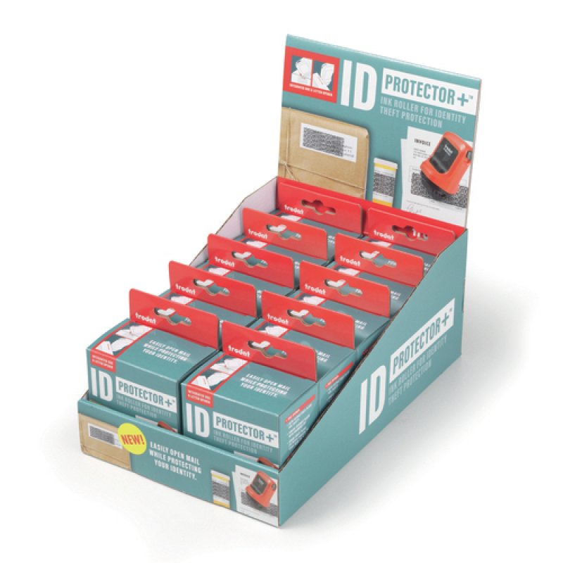 Trodat ID Protector Ink Roller Incl. Box/Letter Opener, Flame Red, Black Pad, Eng Pack