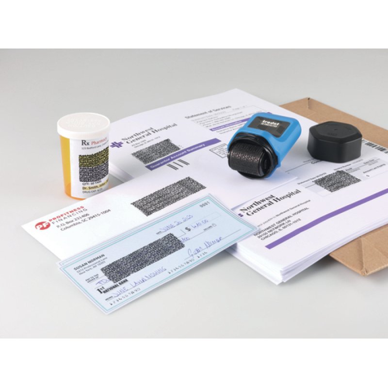 Trodat ID Protector Ink Roller Inkl. 3 Refill Inks Black, Sky-Blue, Black Pad, Eng Pack