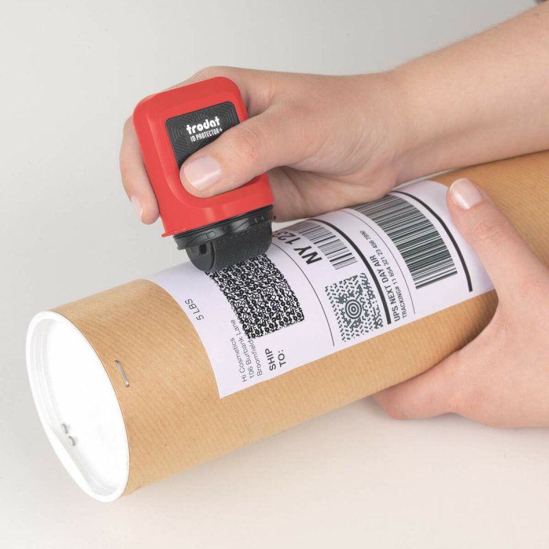 Trodat ID Protector Ink Roller Inkl. 3 Refill Inks Black, Flame Red, Black Pad, Eng Pack