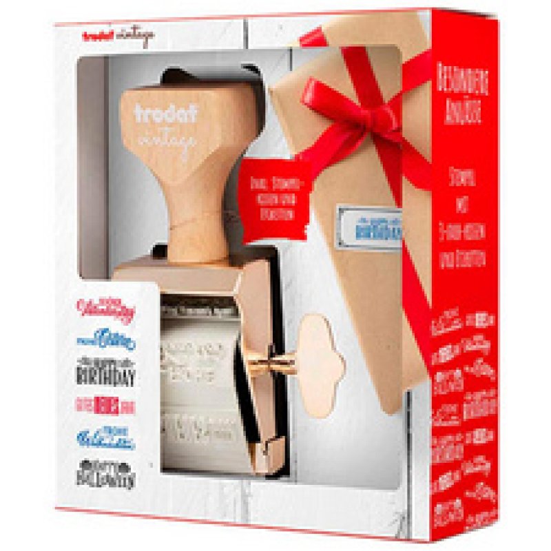 trodat Kreativstempel-Set VINTAGE "Glückwünsche"