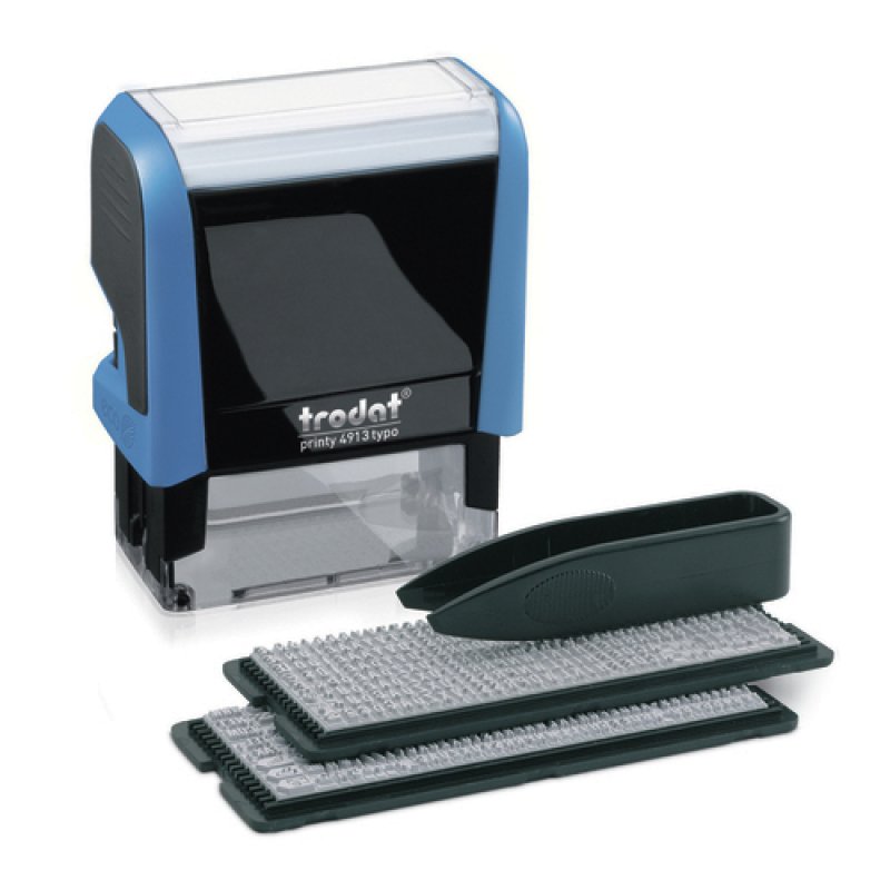 trodat Textstempel-Set Printy 4913 Typomatic, himmelblau