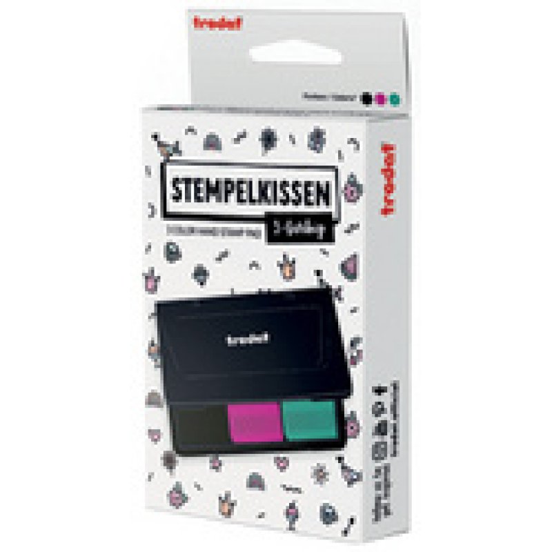 trodat Stempelkissen 9051, 3-farbig, schwarz/rot/blau