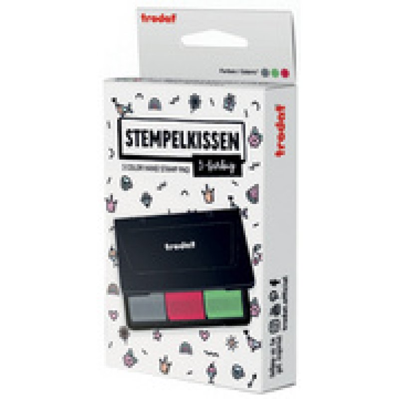 trodat Stempelkissen 9051, 3-farbig, schwarz/rot/blau