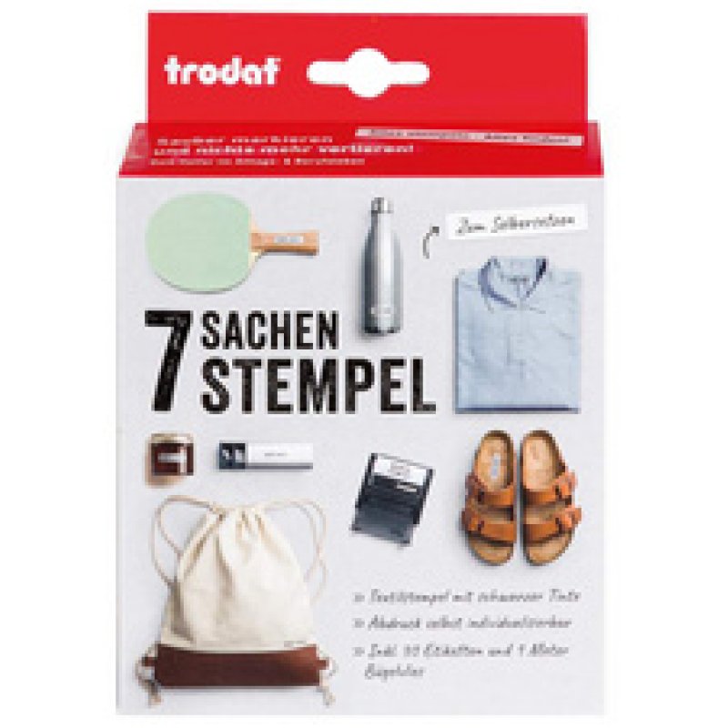 trodat Textilstempel-Set "7 Sachen Stempel", schwarz