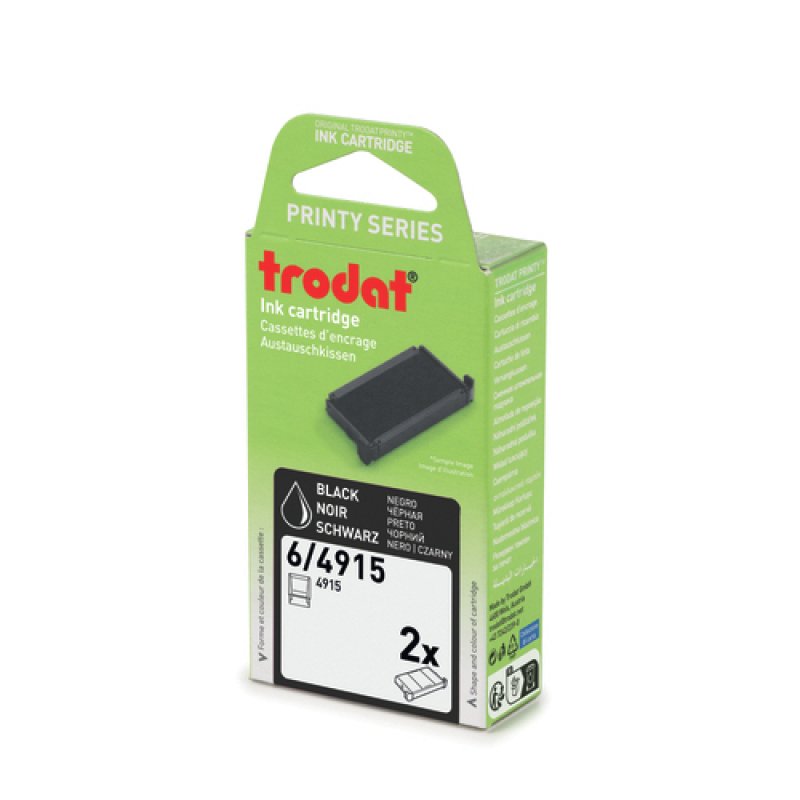 trodat Cassette d'encrage 6/4915, pack de 2, noir