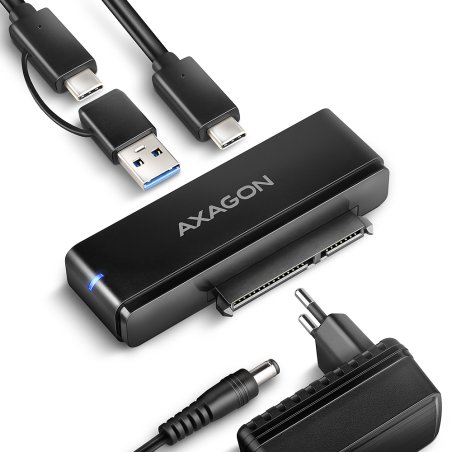 Adaptateur USB-C 3.2 Axagon ADSA-FPX vers S-ATA SSD/HDD avec alimentation