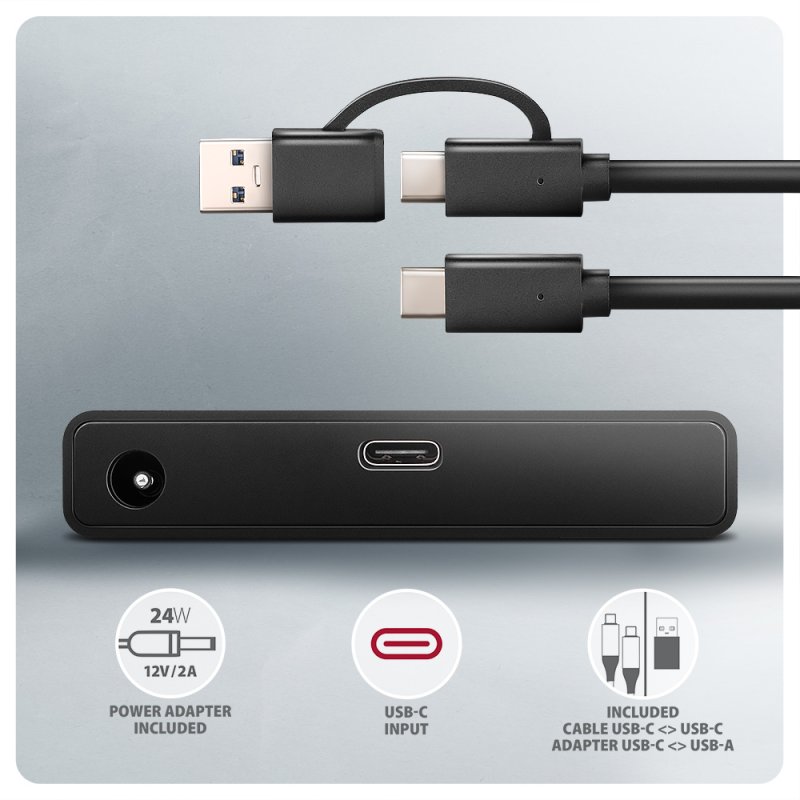 Adaptateur USB-C 3.2 Axagon ADSA-FPX vers S-ATA SSD/HDD avec alimentation