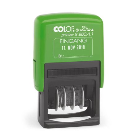 Colop Printer S 260/L1 Green Line Self-Inking Text/Date stamp