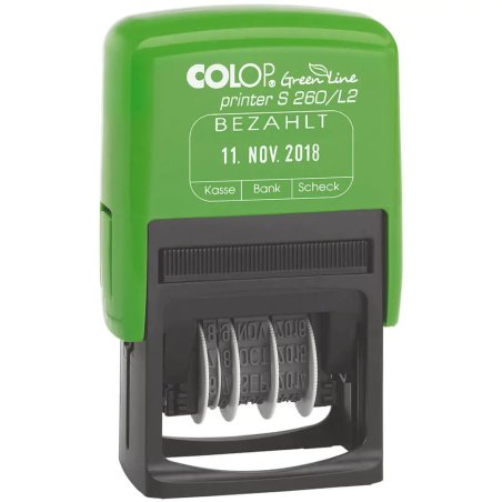 Colop Printer S 260/L2 Green Line Auto-encreur Tampon texte/date