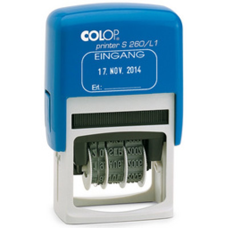 COLOP Datumstempel Printer S260/L3 "GEBUCHT", blau