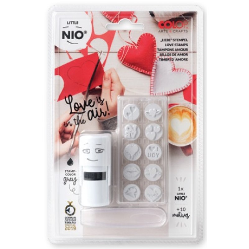 COLOP Kit tampon à motif "LITTLE NIO" amour, blanc
